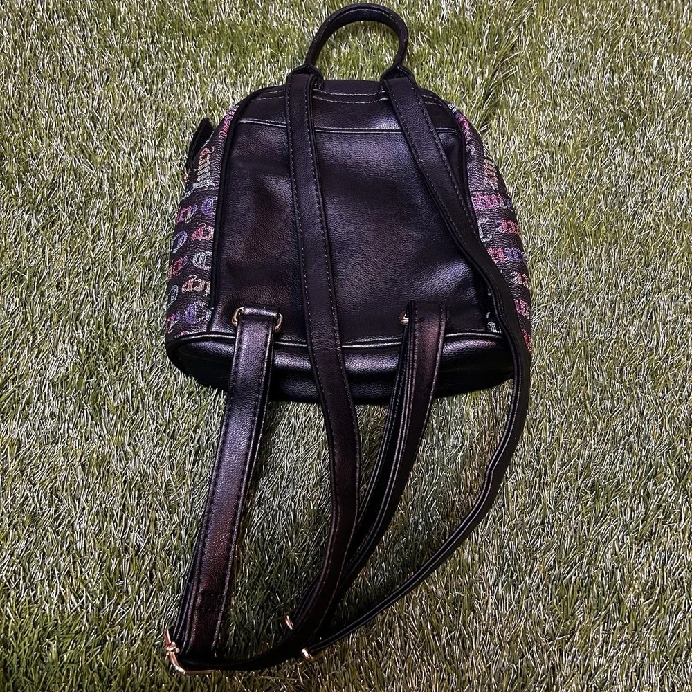 Juicy Couture Black Rainbow Logo Mini Backpack with Card‎ Holder Wallet Set